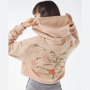 Urban Outfitters Embroidered Cropped Hoodie